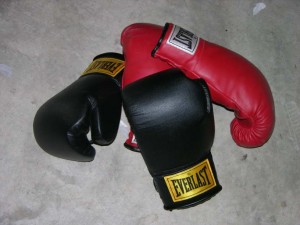 Des gants de boxe en cuir