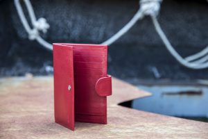 portefeuille cuir rouge